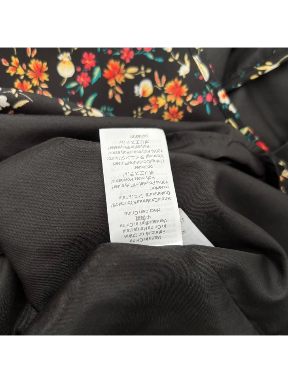 J.Crew Mercantile Women’s 6 Black Floral Long Sleeve Faux Wrap Dress